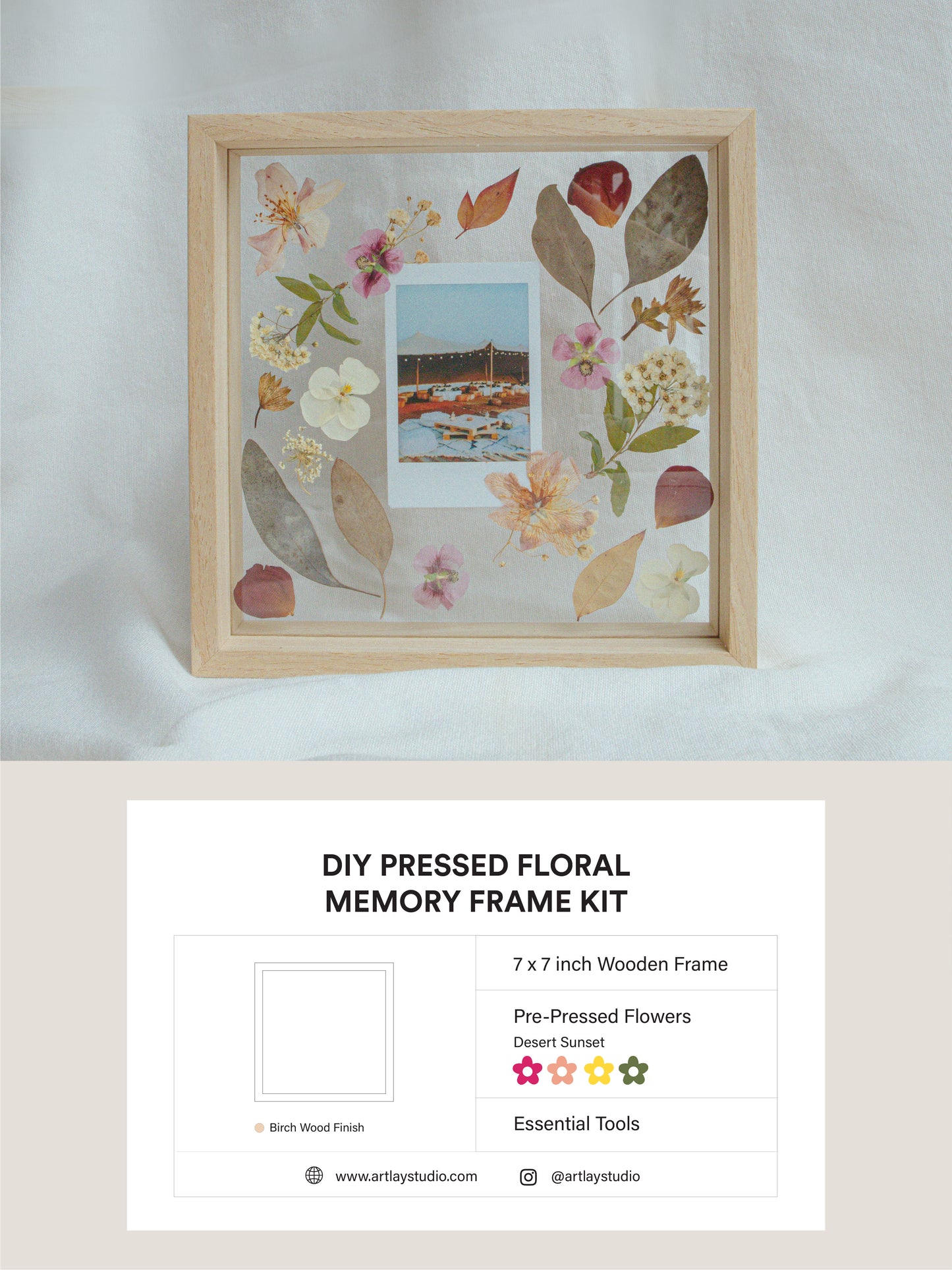DIY Pressed Floral Memory Frame Kit