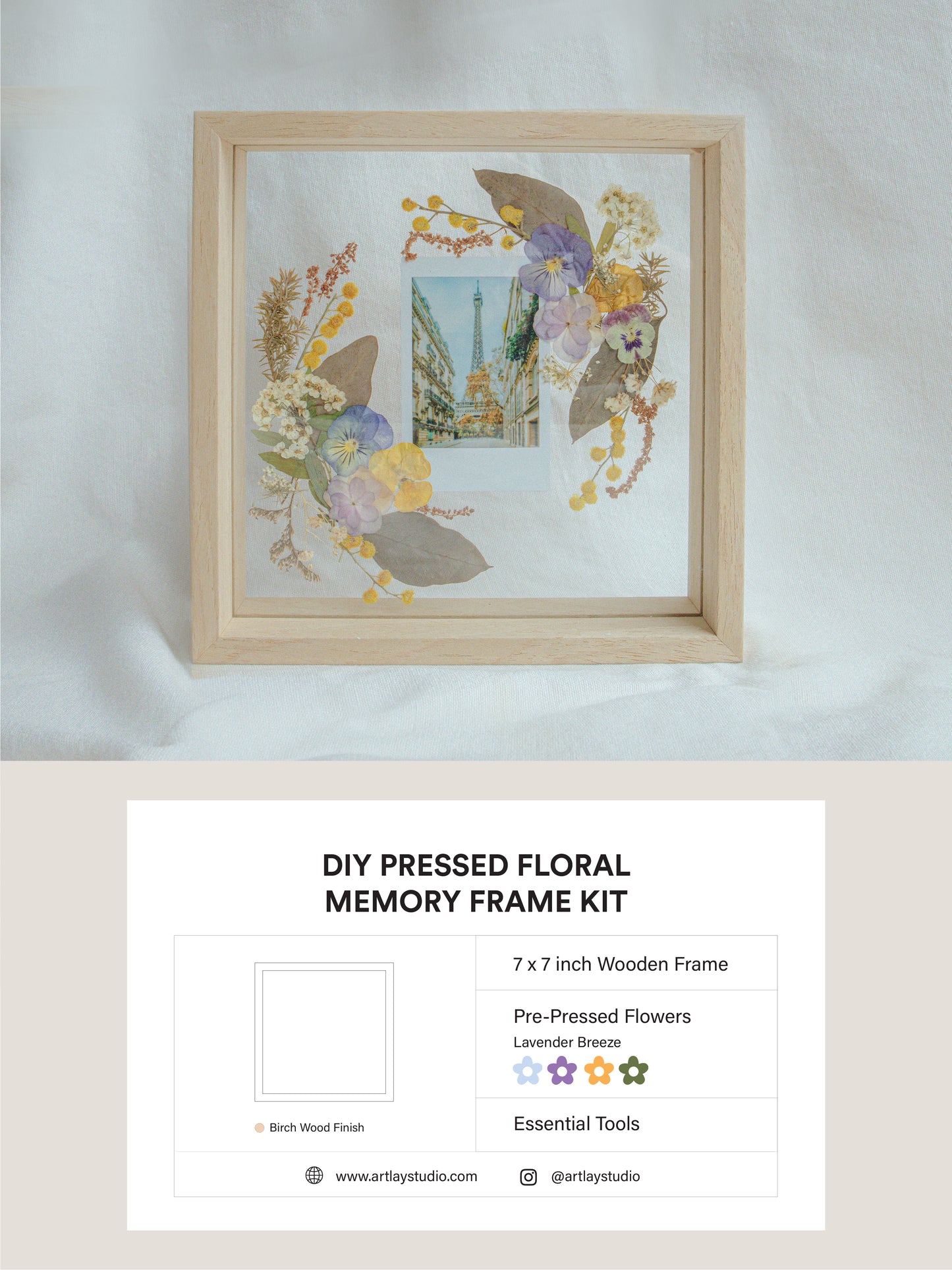 DIY Pressed Floral Memory Frame Kit